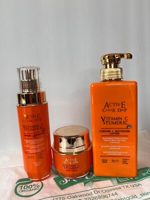 Active Caviar Drip Vitamin C + Turmeric Firming Whitening Lotion Set  (ORIGINAL)