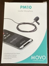 Movo PM10 Lavalier Lapel Clip-on Microphone for iPhone/iPad/Android/Smartphones