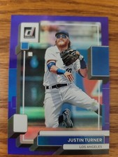 2022 Panini Donruss Baseball Justin Turner Base #97 Holo Purple Parallel