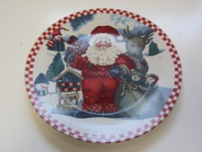 VINTAGE SANTA CLAUS AND REINDEER BELIEVE IN MIRACLE COOKIE PLATE