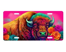Buffalo Pink Roses Front License Plate Car Accessory Vanity Plate