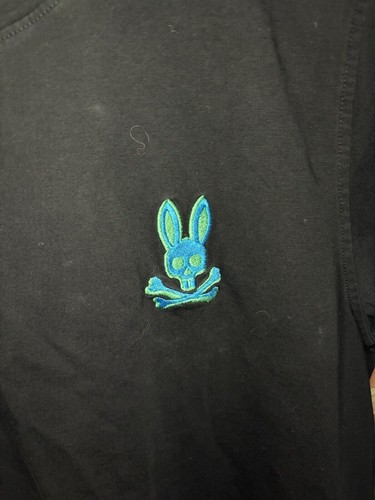 Psycho Bunny Herren blau Bennett bestickt Häschen Kurzarm T-Shirt Größe 5 - Bild 2 von 5