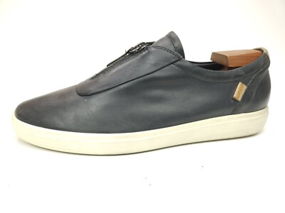 Ecco Soft Leather Zip II Sneaker Black Sz 11 EU 42