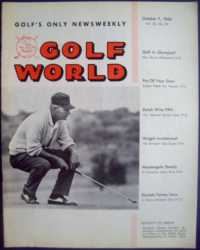 October 7, 1966 Golf World Magazine: Dexter Daniels Cover, Canadian Open Report
