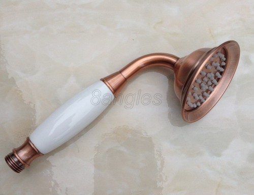 Antiguo juego de grifos de ducha de lluvia de cobre rojo grifo mezclador de bañera con ducha de mano 8rg504 - Imagen 8 de 9