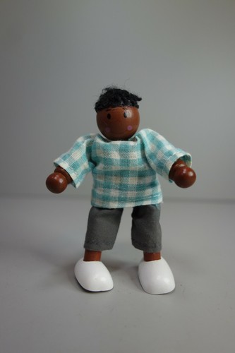Vintage Articulated Boy Bendy Wood Doll – Handcrafted Wooden Figure with Clothes - Picture 5 of 12