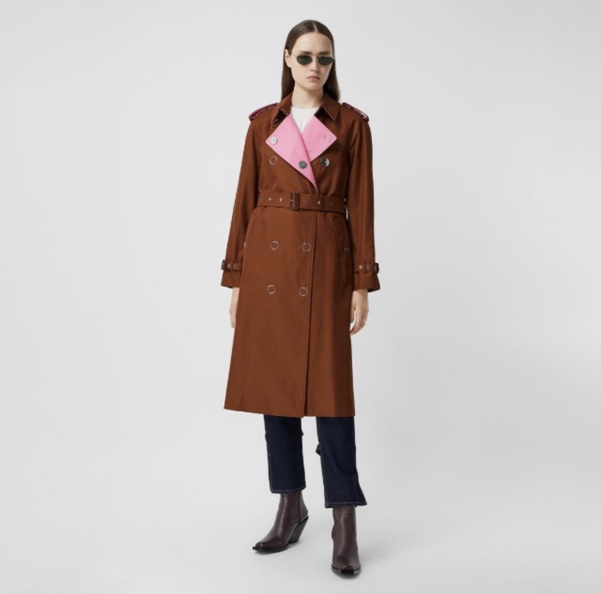 Burberry★素敵!Wharfbridge Chestnut Brown Trench Coat Burberry Wharfbridge Chestnut Brown Pink Gabardine Trench