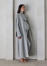 Tuta Premaman Grigio The Grace Cappotto Lungo Lana Taglia Unica $445 NUOVA