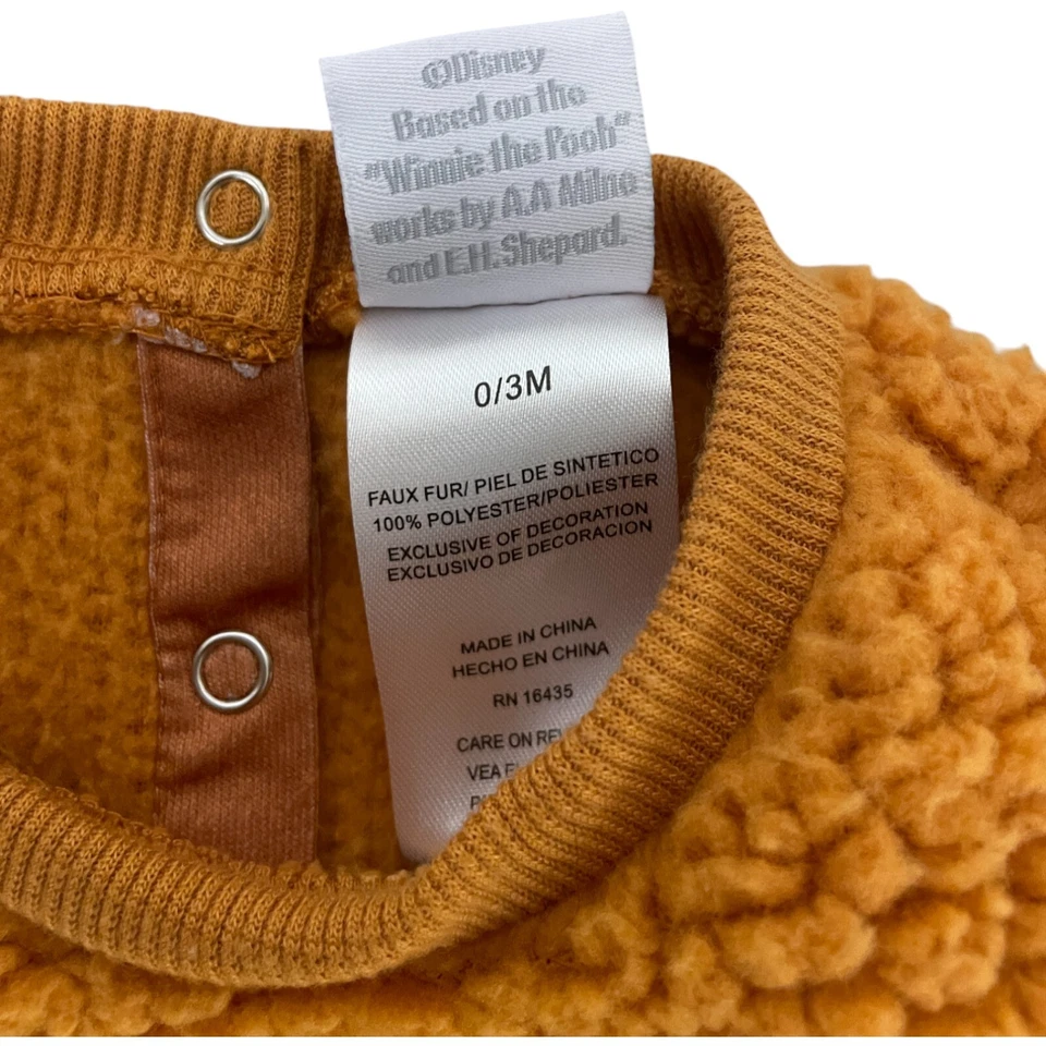 Suéter Pullover Disney Bebé Niño Pequeño Talla 0/3M Marrón Piel Sintética Winnie The Pooh Foto 4 de 4