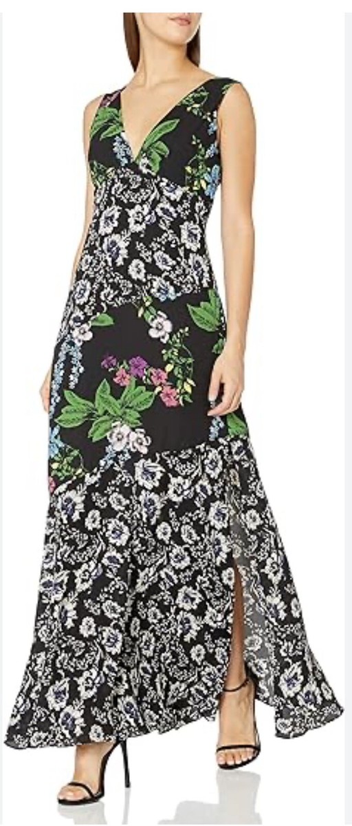 sam edelman boho maxi dress NWT Sam Edelman Flowered Floral Boho Mixed Media Maxi Multi Color Dress  Size 10