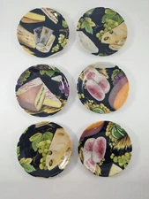 6 Rochard Limoges France Dessert Appetizer Snack Plates Fruit & Cheese 5 1/4" 