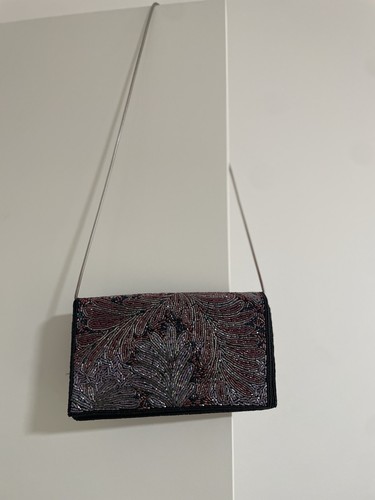 Vintage Park Lane Fully Beaded Evening Bag Purse Clutch Chain. See Description