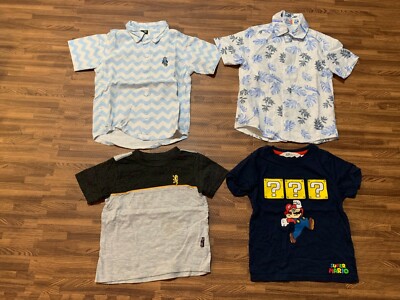 Lot of 4 Pcs Boys Size 2-4T Various Colors: 2 pcs T-Shirts and 2 pcs Shirts