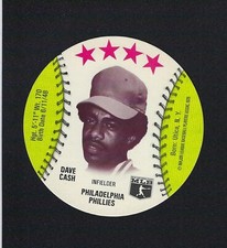 1976 MSA Blank Back Discs DAVE CASH Philadelphia Phillies MINT