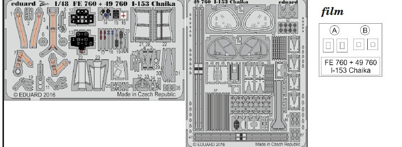 Eduard 49760 1/48 Aircraft- I153 Chaika for ICM (Painted)