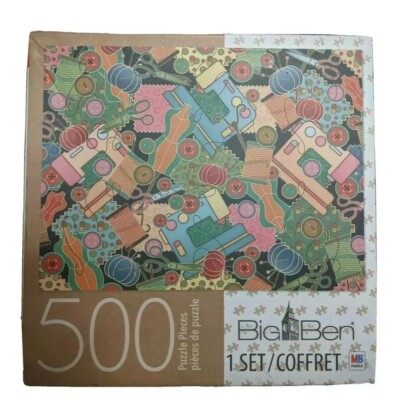 New MB Big Ben Sewing Collage 500 Piece Puzzle