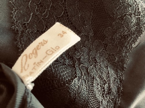 VNT Rogers SatinGLO Black Silky TricotNylon Lace, Organza 1950’s Slip, Size 34 - Picture 2 of 23