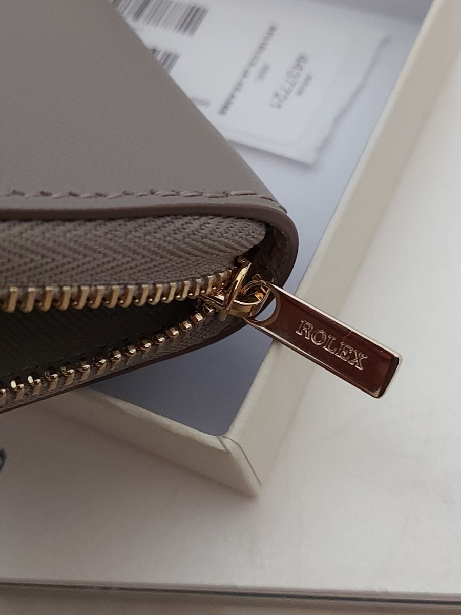 ROLEX 財布 - 新品 (NEW) Rolex Gray Leather Wallet Lady's Clutch Fashion& Business