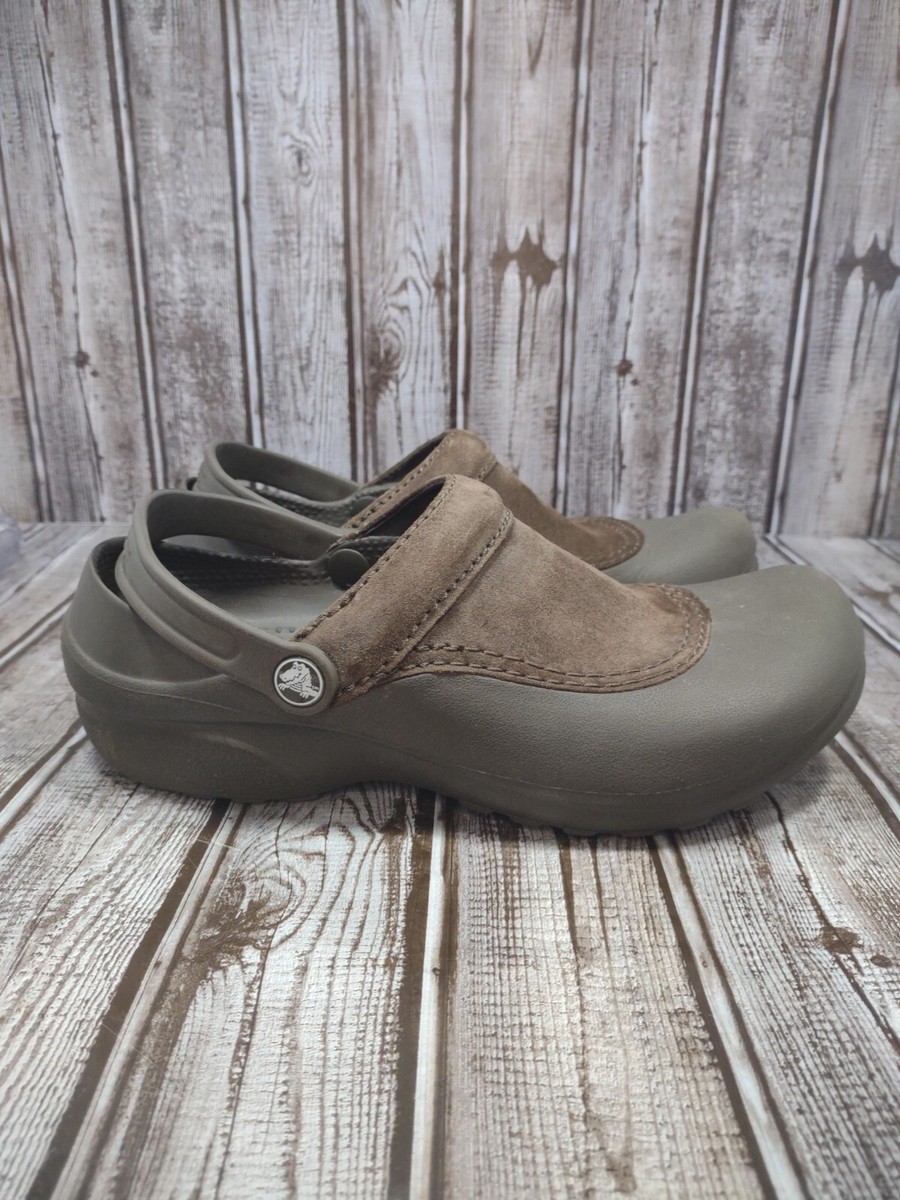 suede crocs clogs