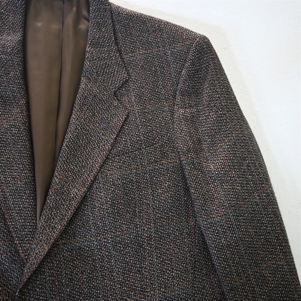 Vtg Christian Dior 44R Brown Blanketweave Tweed Mens Blazer Jacket Sport Coat - Image 2 of 4