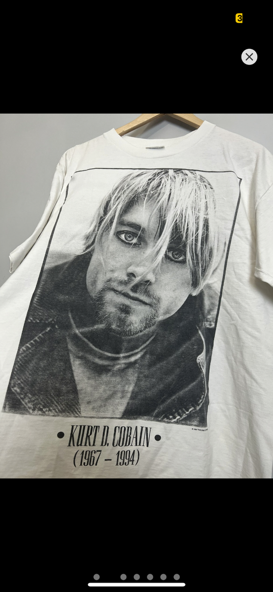 GRAIL 1994 Nirvana Memorial Grunge Band Tshirt 90s Cobain White