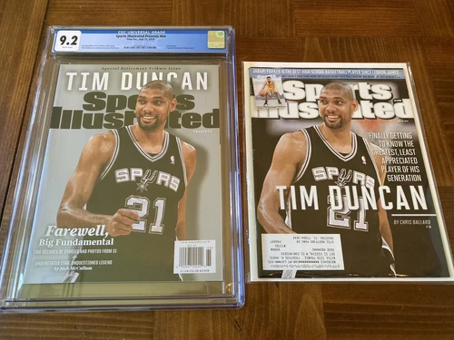 Tim Duncan Sports Illustrated CGC 9.2 White Newstand (Tribute- 2016) #021 +extra
