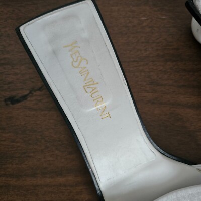 Yves Saint Laurent YSL6558 White Leather Heeled Sandal