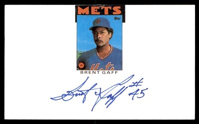 Brent Gaff Baseball Index Card Signed Auto Autograph (no COA) *e1