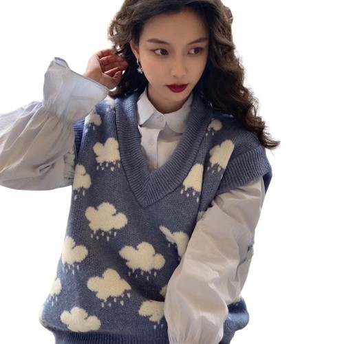 Rain Clouds Sweater Vest Women's 