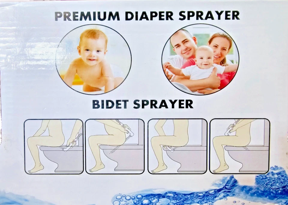 NUEVO EN CAJA Pulverizador de bidé/pañales Aqua Nexis de acero inoxidable con mango de goma Foto 2 de 4