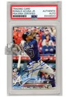 Ronald Acuna Jr 2018 Topps Holiday Autograph Rookie HMW50 PSA/DNA (Light Streak)