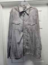 Camisa de hombre Lucky Brand peto América manga larga gris ~ XXL