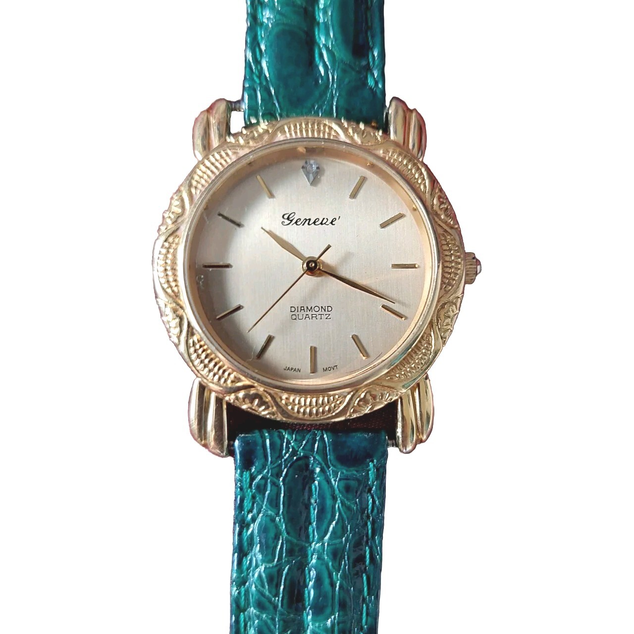 Geneve' Diamond Vintage Watch - New Leather Strap