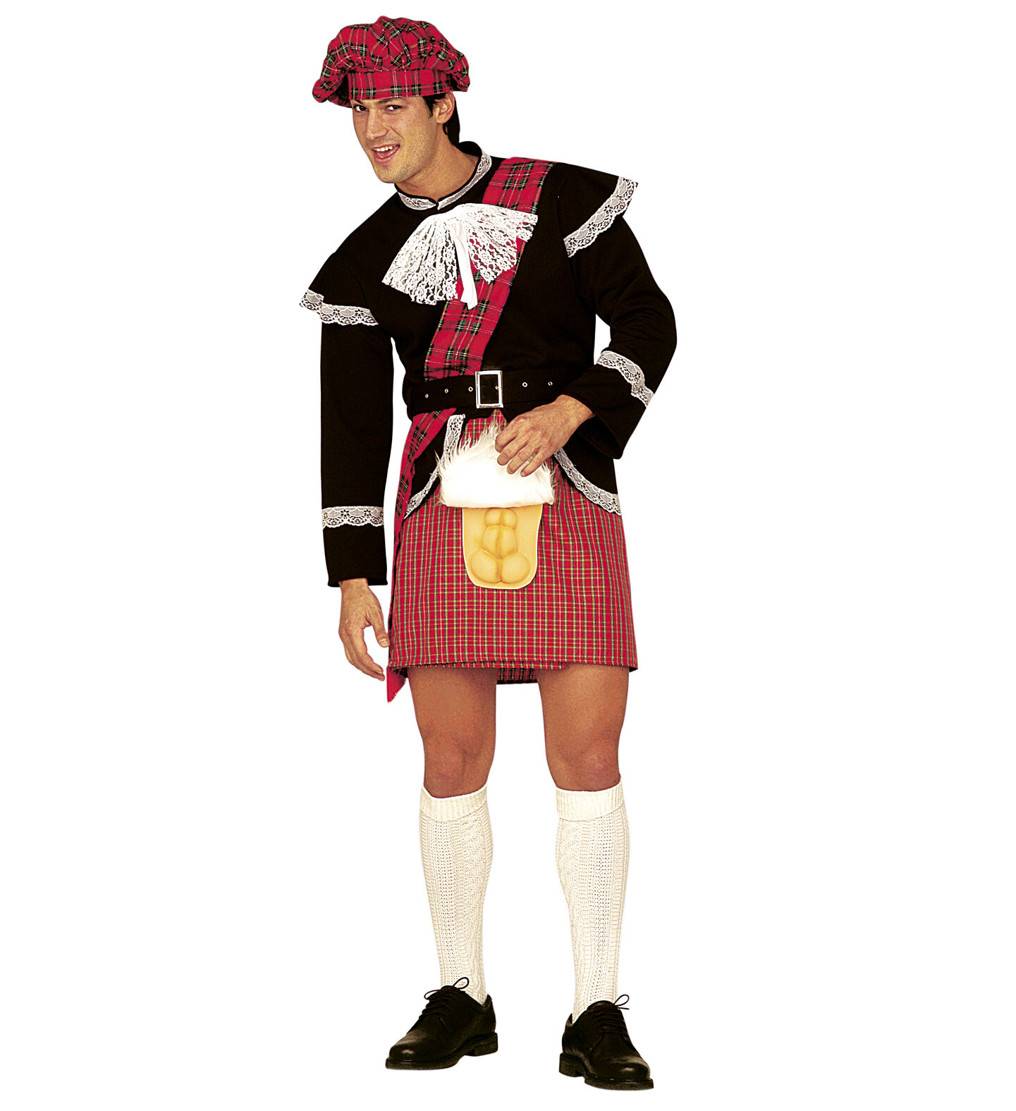 Schottenrock Kilt Herren - Authentischer Tartan Rock In Schwarz & Rot