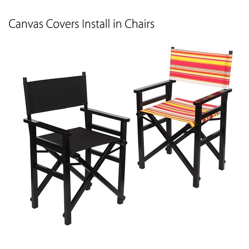 2 Set Casual Directors Chair Cover Kit Replacement Canvas Seat and Back