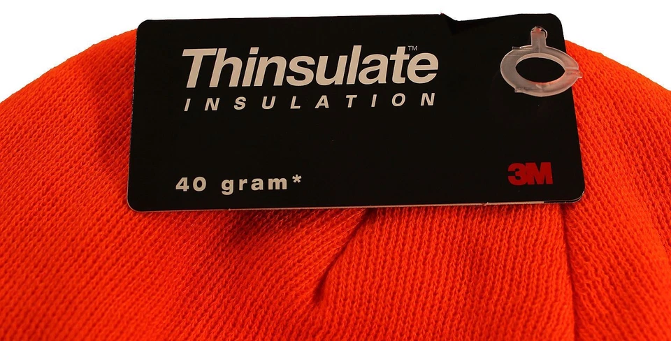 CAP - 40 GRAM THINSULATE INSULATION WATCH CAP HAT BLAZE ORANGE TOQUE KN01A - Image 2 of 2