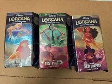 Disney Lorcana First Chapter Set of 3 Opened Starters! Sealed!