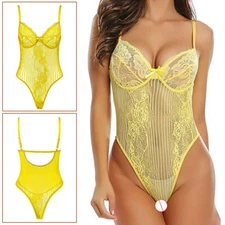 Women Sexy Lace Teddy Jumpsuit Lingerie Babydoll Bodysuit Leotard Sleepwear HOT
