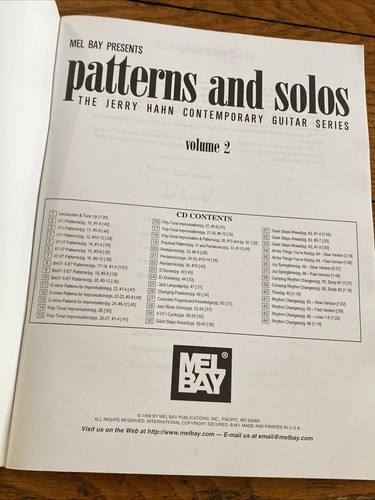 Patterns And Solos The Jerry Hahn Chitarra Contemporanea Serie Vol 2 Fogli Tab - Foto 3 di 6