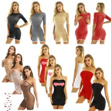 Womens Bodycon Mini Dress See Through Babydoll Nightwear Lingerie Clubwear