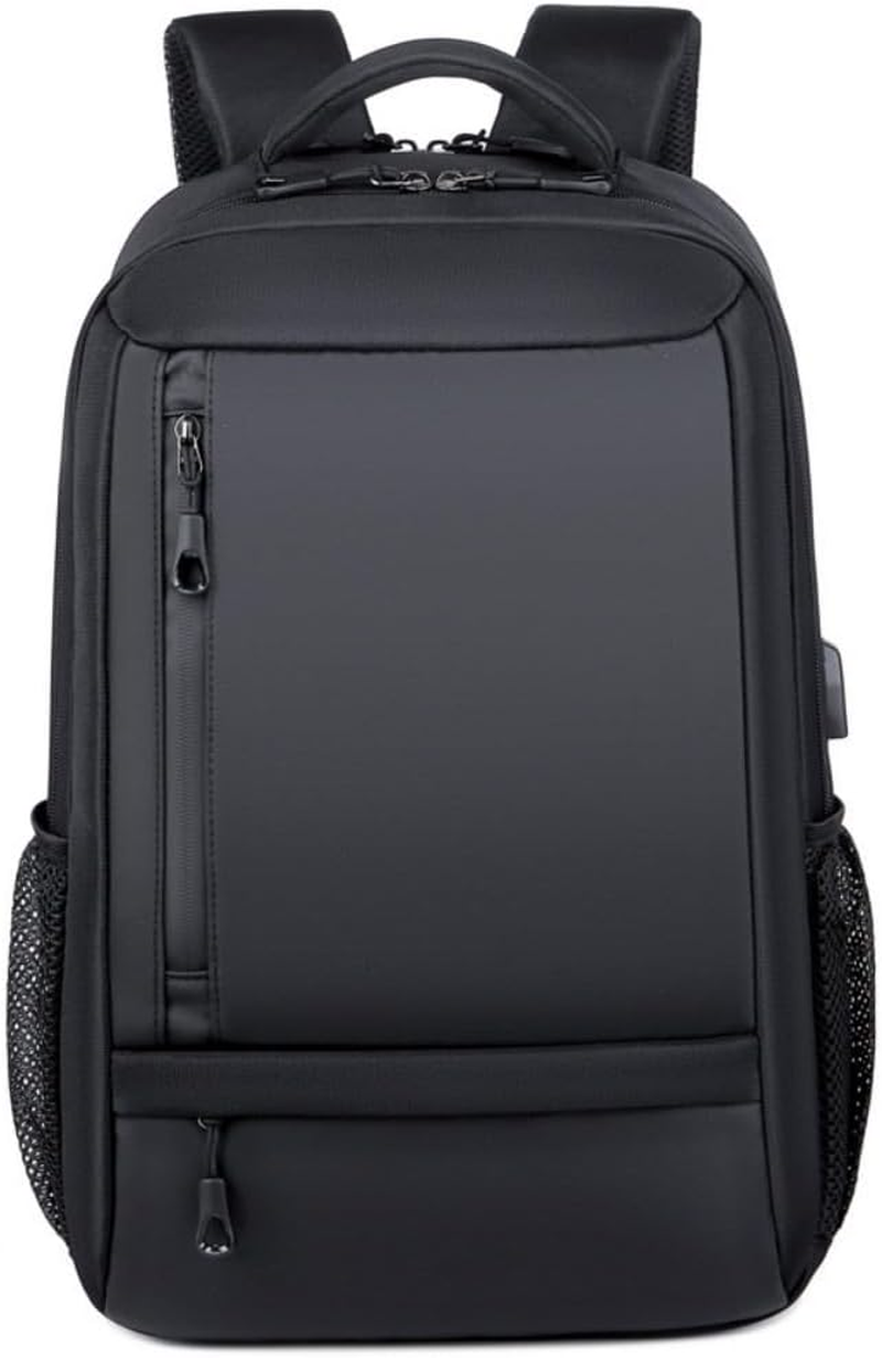 15.6 Inch Laptop Backpack with USB Port Waterproof Oxford PU Business Travel Bag-image