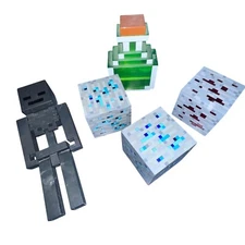 Minecraft Plastic Toys Light Up Cubes Medicine Bottle Monster