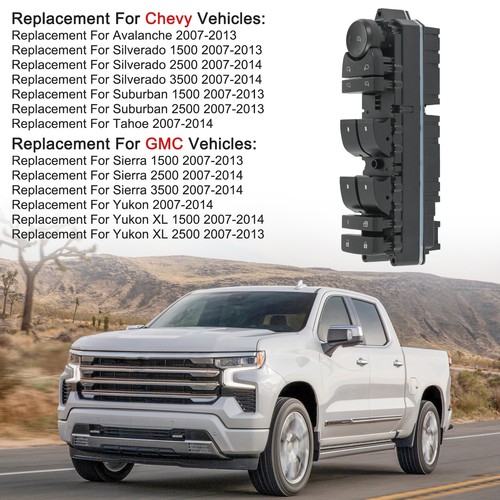 Left Driver Door Window Switch Panel Control For 2007-14 Chevrolet GMC Cadillac - Foto 2 di 7