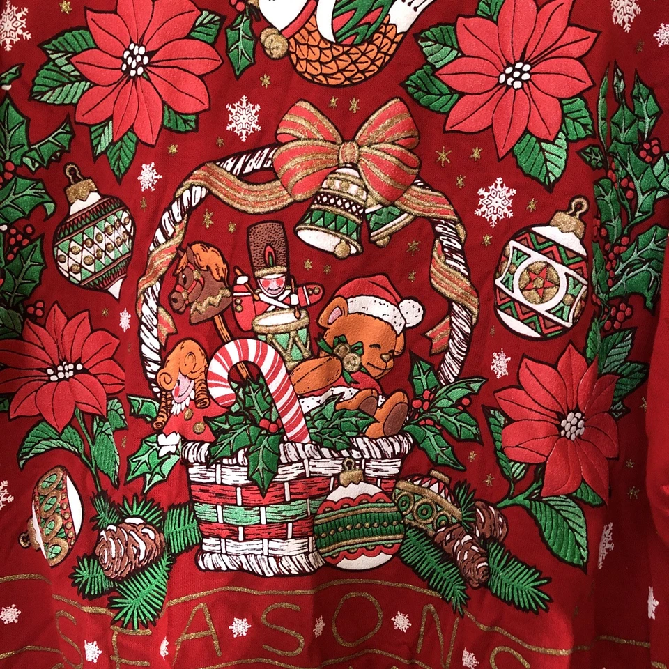 Sudadera Vintage Para Mujer 22W Cascanueces Roja Navidad Temporadas Saludos EE. UU. Foto 3 de 4