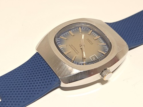 VINTAGE RARE 37mm TWO TONE DIAL MEN'S GERMANY ST.STEEL AUTOMATIC WATCH"OSCO"21J. - Picture 9 of 14