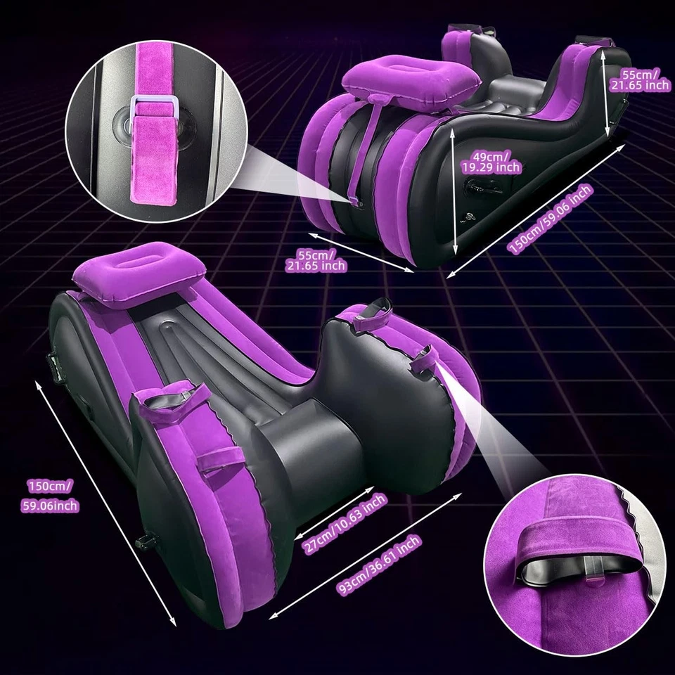 Sofá sexual, silla sexual inflable automática para posición de punto G, muebles sexuales para... Foto 4 de 4