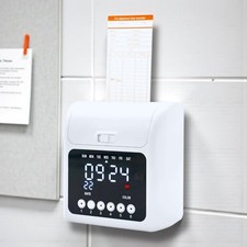 Attendance Employee Time Clock Punch Card Machine LED Display Keyless  50 Cards