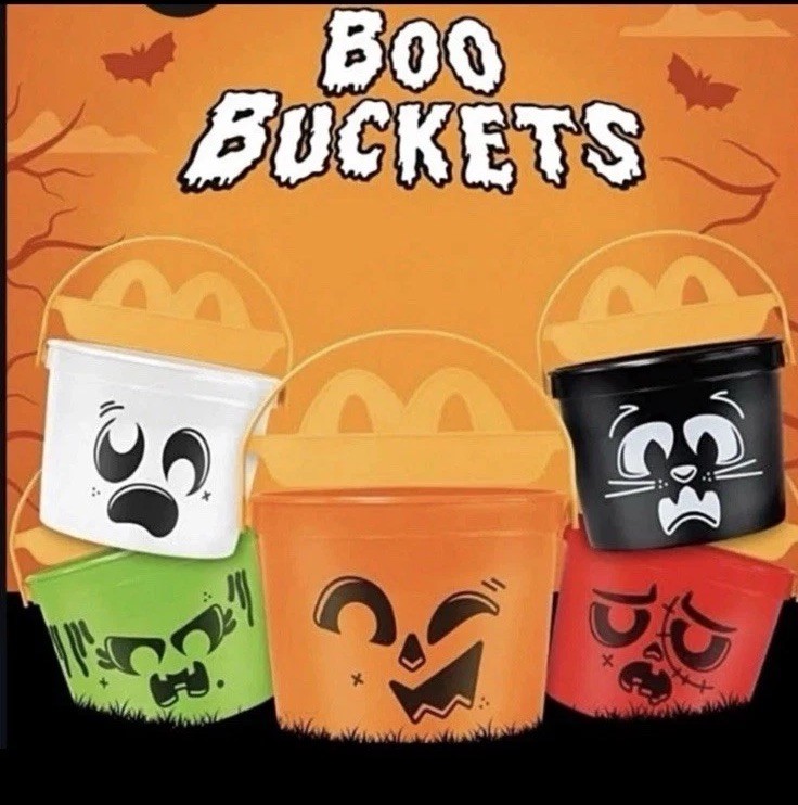 2025 McDonalds Halloween Boo Bucket Pails Complete Set of 5 With 5