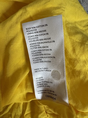 Anthropologie Somerset Mini Abito Giallo Canarino Occhiellato Tg L Classico Preppy Beach - Foto 7 di 11