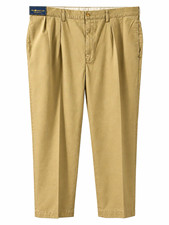 Polo Ralph Lauren Ethan Pants Mens 42x30 Khaki Pleated Chino 100% Cotton